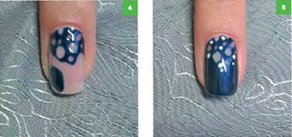 Дизайн ногтей темно-синим гель-лаком