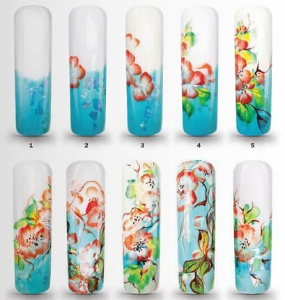 Яркий летний дизайн ногтей с цветами